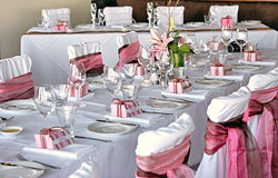 Bridal Table with place settings at Wedding Reception